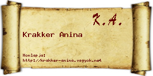 Krakker Anina névjegykártya